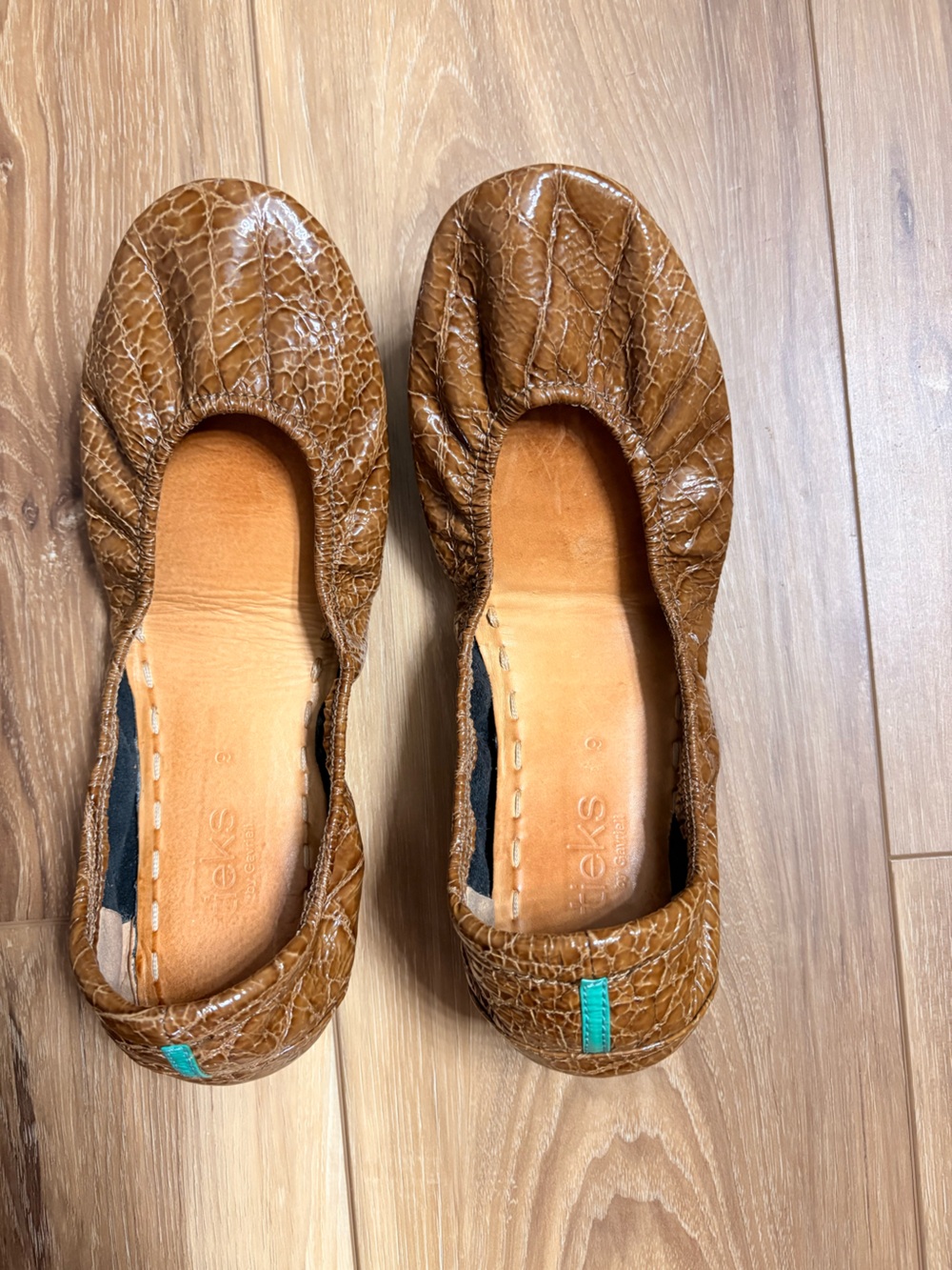 Tieks - Sienna Brown Croc “No longer available on website” Black Based pair.